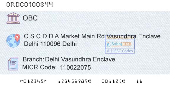Oriental Bank Of Commerce Delhi Vasundhra EnclaveBranch 
