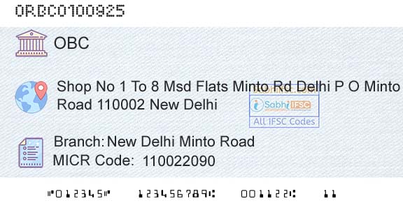 Oriental Bank Of Commerce New Delhi Minto RoadBranch 