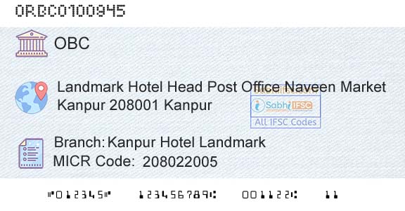 Oriental Bank Of Commerce Kanpur Hotel LandmarkBranch 