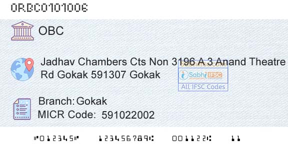 Oriental Bank Of Commerce GokakBranch 