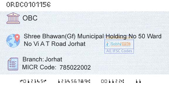Oriental Bank Of Commerce JorhatBranch 