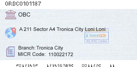Oriental Bank Of Commerce Tronica CityBranch 