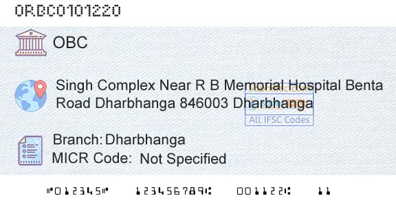 Oriental Bank Of Commerce DharbhangaBranch 