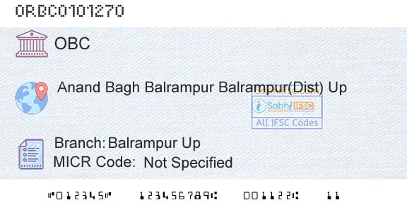 Oriental Bank Of Commerce Balrampur UpBranch 