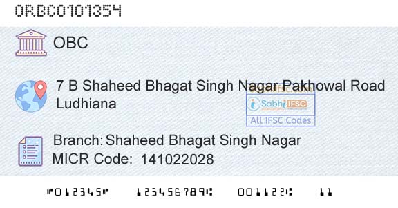 Oriental Bank Of Commerce Shaheed Bhagat Singh NagarBranch 