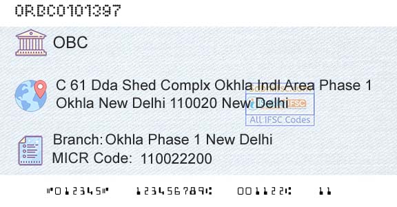 Oriental Bank Of Commerce Okhla Phase 1 New DelhiBranch 