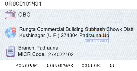 Oriental Bank Of Commerce PadraunaBranch 