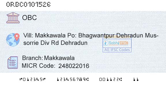 Oriental Bank Of Commerce MakkawalaBranch 