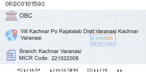 Oriental Bank Of Commerce Kachnar VaranasiBranch 