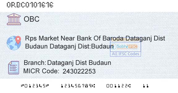 Oriental Bank Of Commerce Dataganj Dist BudaunBranch 
