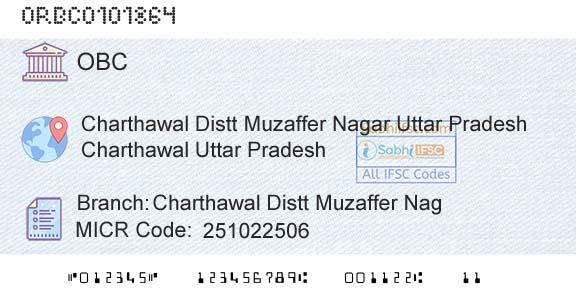 Oriental Bank Of Commerce Charthawal Distt Muzaffer NagBranch 