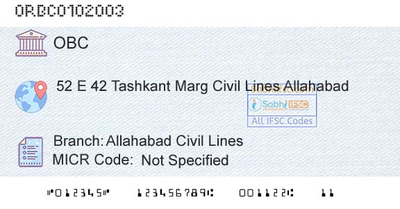 Oriental Bank Of Commerce Allahabad Civil LinesBranch 