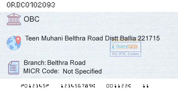 Oriental Bank Of Commerce Belthra RoadBranch 