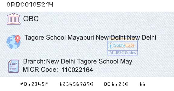 Oriental Bank Of Commerce New Delhi Tagore School MayBranch 