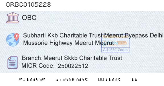 Oriental Bank Of Commerce Meerut Skkb Charitable TrustBranch 