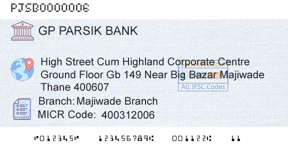 G P Parsik Bank Majiwade BranchBranch 