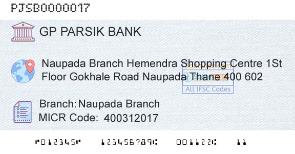G P Parsik Bank Naupada BranchBranch 