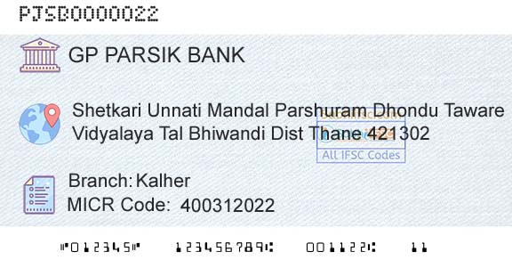 G P Parsik Bank KalherBranch 