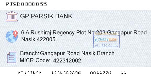 G P Parsik Bank Gangapur Road Nasik BranchBranch 