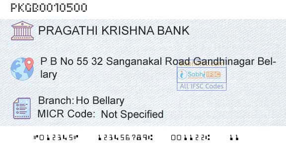Karnataka Gramin Bank Ho BellaryBranch 