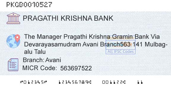 Karnataka Gramin Bank AvaniBranch 