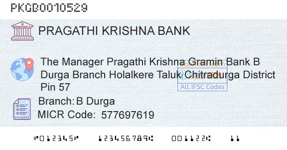 Karnataka Gramin Bank B DurgaBranch 
