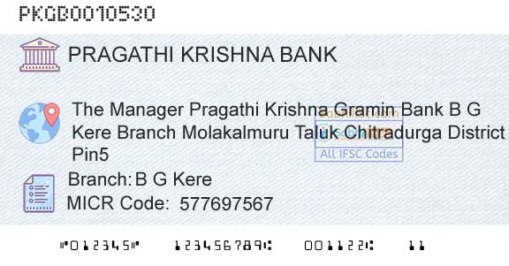 Karnataka Gramin Bank B G KereBranch 