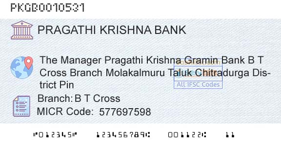 Karnataka Gramin Bank B T CrossBranch 