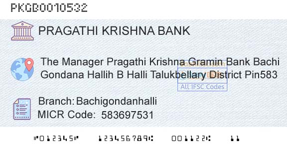 Karnataka Gramin Bank BachigondanhalliBranch 