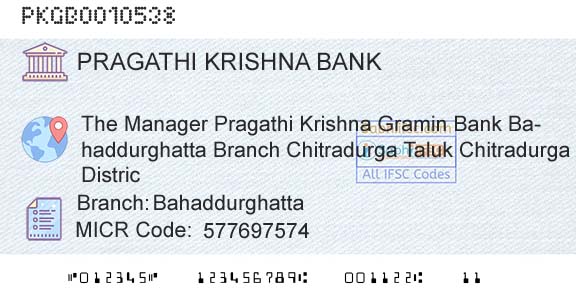 Karnataka Gramin Bank BahaddurghattaBranch 