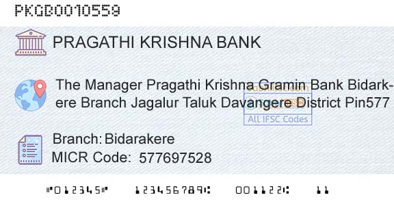 Karnataka Gramin Bank BidarakereBranch 