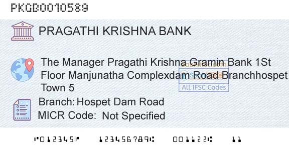 Karnataka Gramin Bank Hospet Dam RoadBranch 