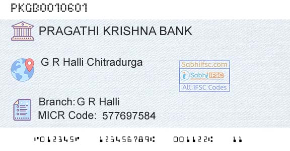 Karnataka Gramin Bank G R HalliBranch 