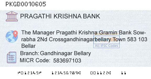 Karnataka Gramin Bank Gandhinagar BellaryBranch 