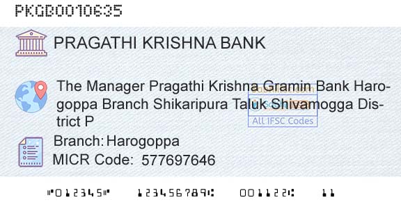 Karnataka Gramin Bank HarogoppaBranch 