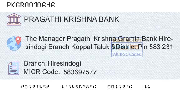 Karnataka Gramin Bank HiresindogiBranch 