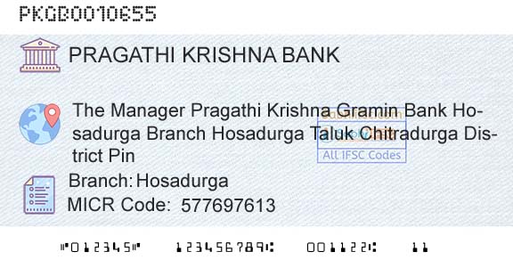 Karnataka Gramin Bank HosadurgaBranch 