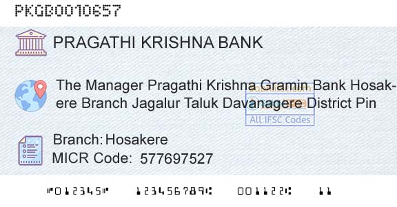 Karnataka Gramin Bank HosakereBranch 