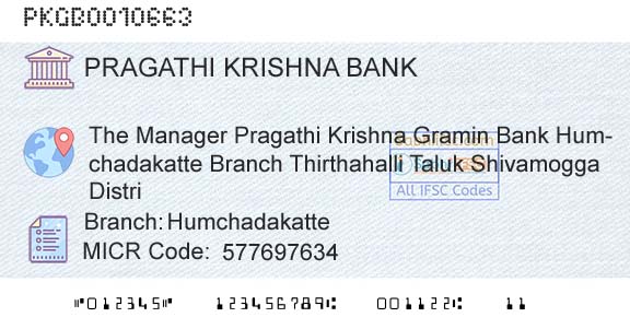Karnataka Gramin Bank HumchadakatteBranch 