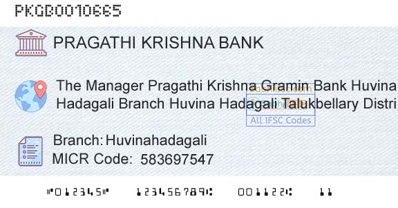 Karnataka Gramin Bank HuvinahadagaliBranch 