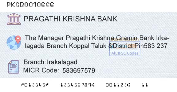Karnataka Gramin Bank IrakalagadBranch 