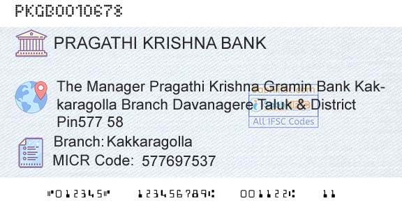 Karnataka Gramin Bank KakkaragollaBranch 