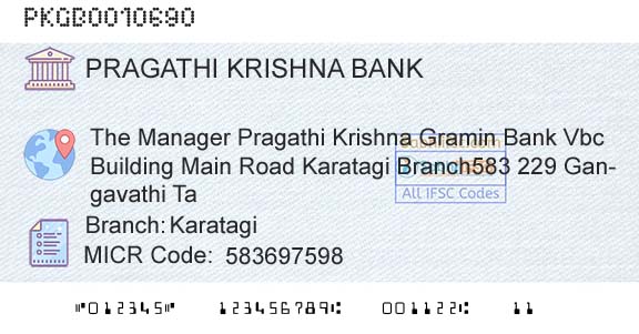 Karnataka Gramin Bank KaratagiBranch 