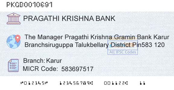 Karnataka Gramin Bank KarurBranch 