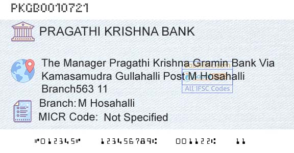 Karnataka Gramin Bank M HosahalliBranch 