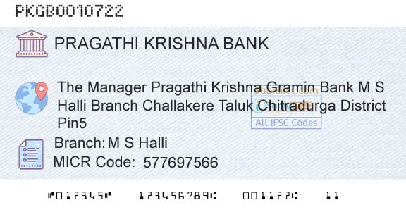Karnataka Gramin Bank M S HalliBranch 