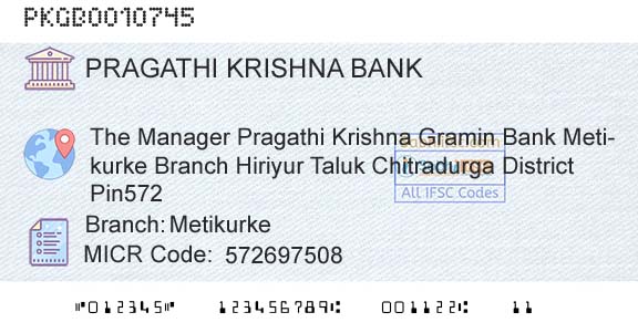 Karnataka Gramin Bank MetikurkeBranch 