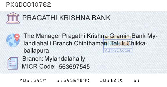 Karnataka Gramin Bank MylandalahallyBranch 
