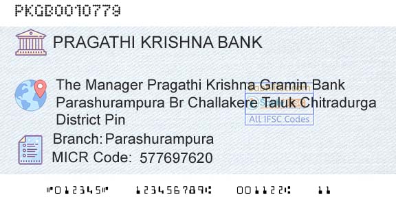 Karnataka Gramin Bank ParashurampuraBranch 