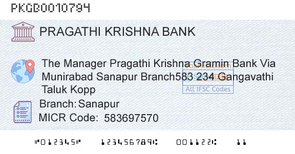 Karnataka Gramin Bank SanapurBranch 